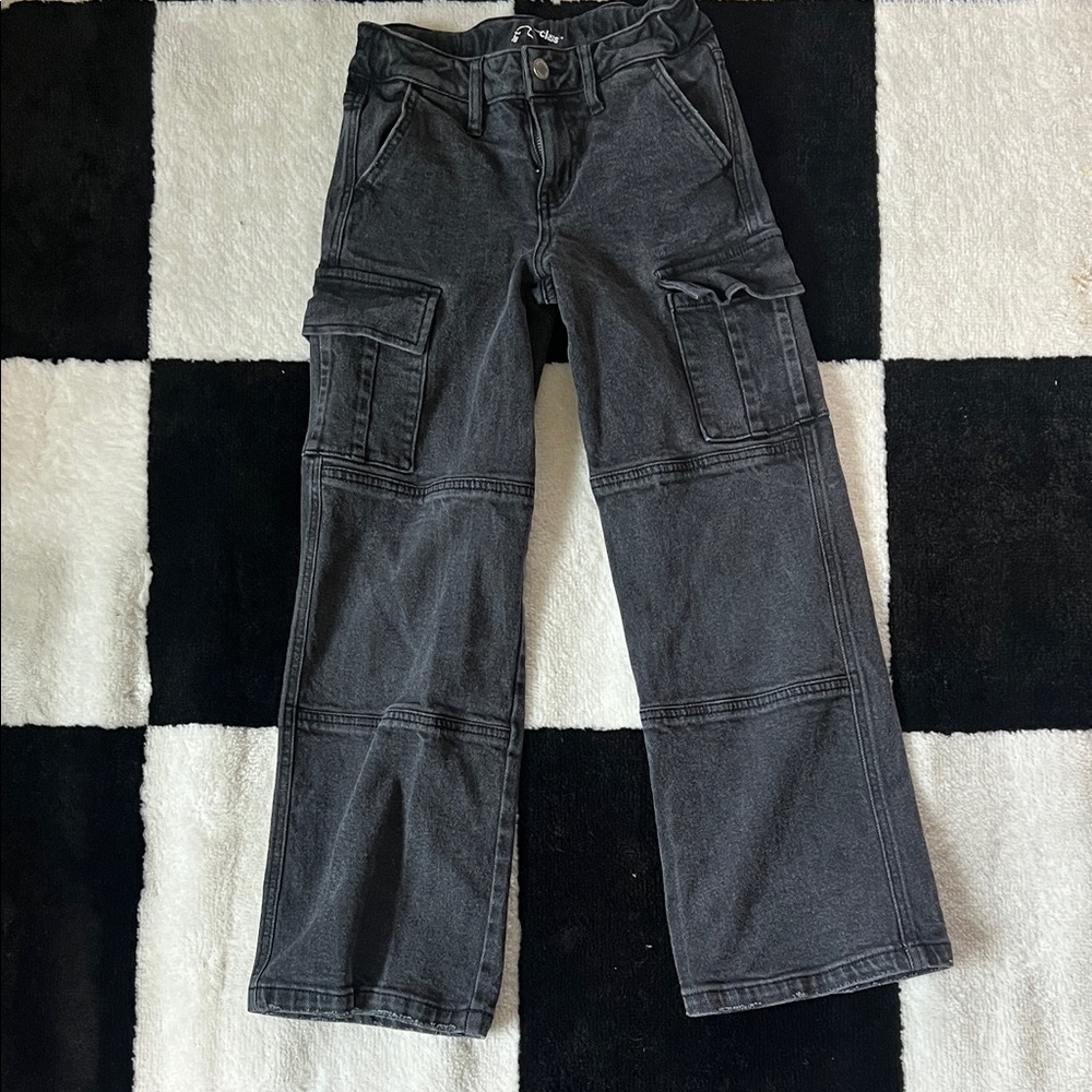 art class Men's Black Washed Bootcut Cargo Jeans
